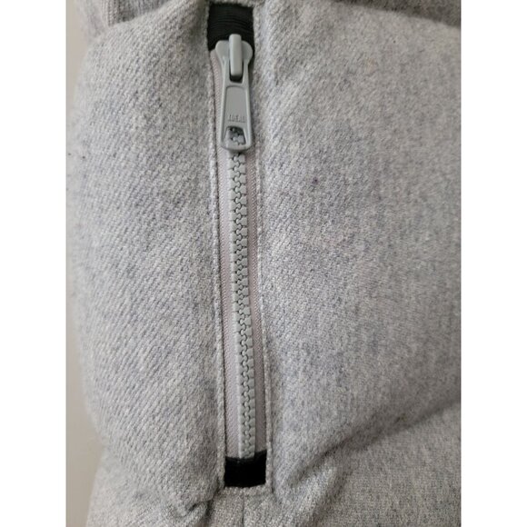 Gap Outdoor Edition Wool Blend Gray Winter Down Puffer Vest w/ Faux Fur Hood S - Picture 4 of 9